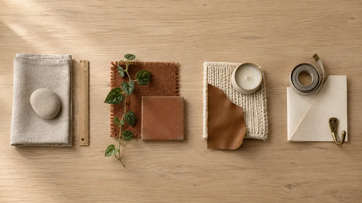 Four materials and decorating style palettes